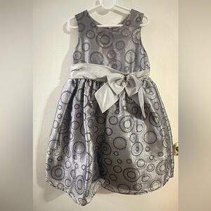 Elegant Silver Circle Pattern Dress (PreLoved)